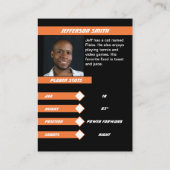 バスケットボールトレーディングカード（生き生きとしたオレンジ） コーリングカード (裏面)