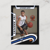 バスケットボールトレーディングカードin生き生きとしたブルーブラック コーリングカード (正面)