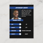 バスケットボールトレーディングカードin生き生きとしたブルーブラック コーリングカード (裏面)