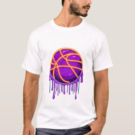 バスケットボールドリップネオンバスケットボールグラフィックス Tシャツ