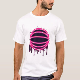 バスケットボールドリップネオンバスケットボールグラフィックス Tシャツ