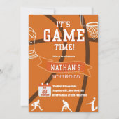 バスケットボールナイエイジ誕生日スポーツ招待状 招待状 (正面)