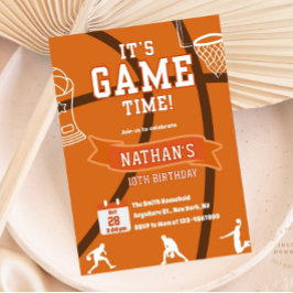 バスケットボールナイエイジ誕生日スポーツ招待状 招待状