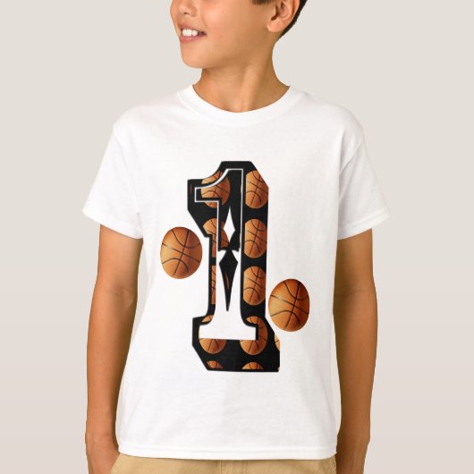 バスケットボールナンバー1ロゴ、 Tシャツ (正面)