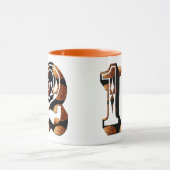 バスケットボールナンバー12写真ロゴ、 マグカップ (中央)