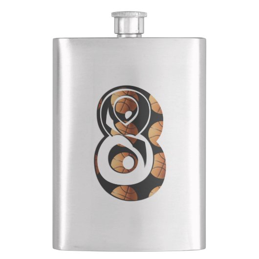 バスケットボールナンバー8クラシックスキットル フラスク (正面)