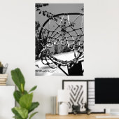 バスケットボールネットプリント ポスター (ホームオフィス)