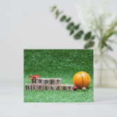 バスケットボールハッピーバースデーからボールを持つプレイヤーへ ポストカード (スタンド正面)