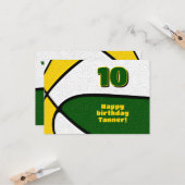 バスケットボールハッピーバースデーグリーン金ゴールドチームカラー カード (正面/裏面インサイチュ)