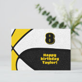 バスケットボールハッピーバースデーブラック金ゴールドチームカラー カード (スタンド正面)