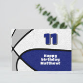 バスケットボールハッピーバースデーブルーグレーチームカラー カード (スタンド正面)