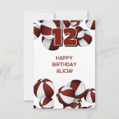 バスケットボールハッピーバースデーマルーンのチームカラー カード (正面)