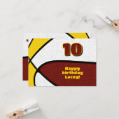 バスケットボールハッピーバースデーマルーン金ゴールドチームカラー カード (正面/裏面インサイチュ)