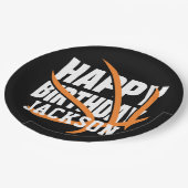 バスケットボールハッピーバースデー パーソナライズされた ペーパープレート (アングル)