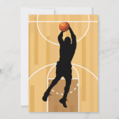 バスケットボールバスケゲームタイムオールスター誕生日 招待状 (裏面)