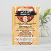 バスケットボールバスケゲームタイムオールスター誕生日 招待状 (スタンド正面)