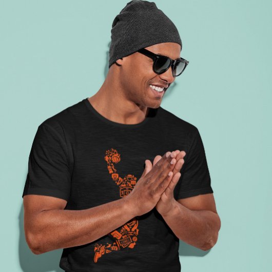 バスケットボールバスケシンボルスラムジャンプ時間 Tシャツ