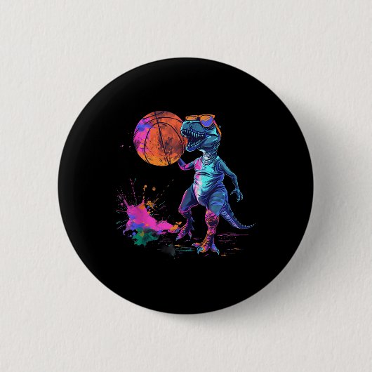 バスケットボールバスケットボールラバーボール選手 缶バッジ (正面)