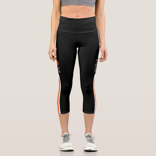 バスケットボールバスケプレイヤーガール誕生日ギフト カプリレギンス (正面)