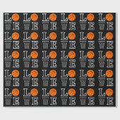 バスケットボールバスケ，バスケットボールプレイヤーギフト ラッピングペーパー (フラット)