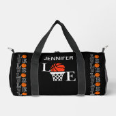 バスケットボールバスケ，バスケットボール選手，チーム，ギフトデュ ダッフルバッグ (正面)