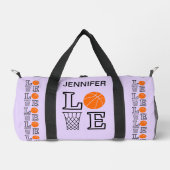 バスケットボールバスケ，バスケットボール選手，チーム，ギフト ダッフルバッグ (正面)