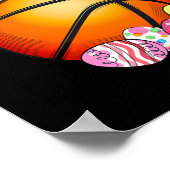 バスケットボールバニー耳イースターエッグキッズガールボーイ ポスター (角)