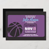 バスケットボールバルミツワー招待状 招待状 (正面/裏面)