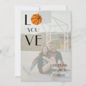 バスケットボールバレンタインフォトモダンおもしろい シーズンカード (正面)