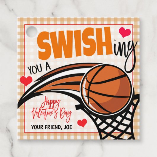 バスケットボールバレンタインラベル フェイバータグ (正面)