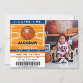 バスケットボールバースデーパーティフォト招待状 招待状 (正面)