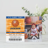 バスケットボールバースデーパーティフォト招待状 招待状 (スタンド正面)