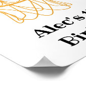 バスケットボールバースデーパーティーのサイン ポスター (角)