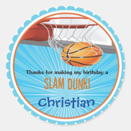 バスケットボールバースデーパーティーのシール ラウンドシール