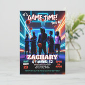 バスケットボールバースデーパーティーの招待 招待状 (スタンド正面)