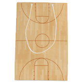 バスケットボールバースデーパーティーゲストサンキュー ミディアムペーパーバッグ (裏面)