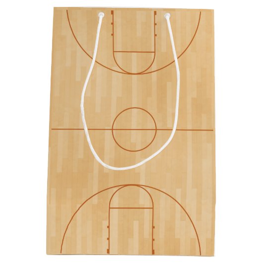 バスケットボールバースデーパーティーゲストサンキュー ミディアムペーパーバッグ (裏面)