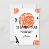 バスケットボールバースデーパーティーサンキューカード サンキューカード (正面)