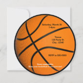 バスケットボールバースデーパーティースポーツ招待状 招待状 (裏面)