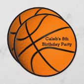 バスケットボールバースデーパーティースポーツ招待状 招待状 (正面/裏面)