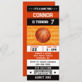 バスケットボールバースデーパーティーチケット招待状 招待状 (正面/裏面)