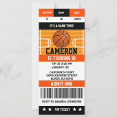 バスケットボールバースデーパーティーチケット招待状 招待状 (正面)