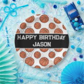 バスケットボールバースデーパーティー大学フォント ペーパープレート (パーティー)