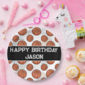 バスケットボールバースデーパーティー大学フォント ペーパープレート (パーティー)