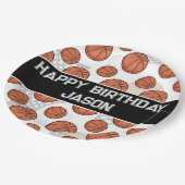 バスケットボールバースデーパーティー大学フォント ペーパープレート (アングル)