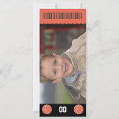 バスケットボールバースデーパーティー追加フォトチケット 招待状 (裏面)