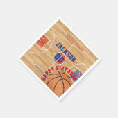 バスケットボールバースデーパーティー スタンダードカクテルナプキン (角)