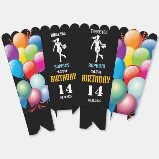 バスケットボールバースデーパーティー，バスケットボールガールプレーヤー フェイバーボックス (見開き)