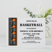バスケットボールバースデーパーティー、バスケットボールプレーヤー 招待状 (スタンド正面)