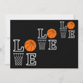 バスケットボールバースデーパーティー、バスケットボールプレーヤー 招待状 (裏面)